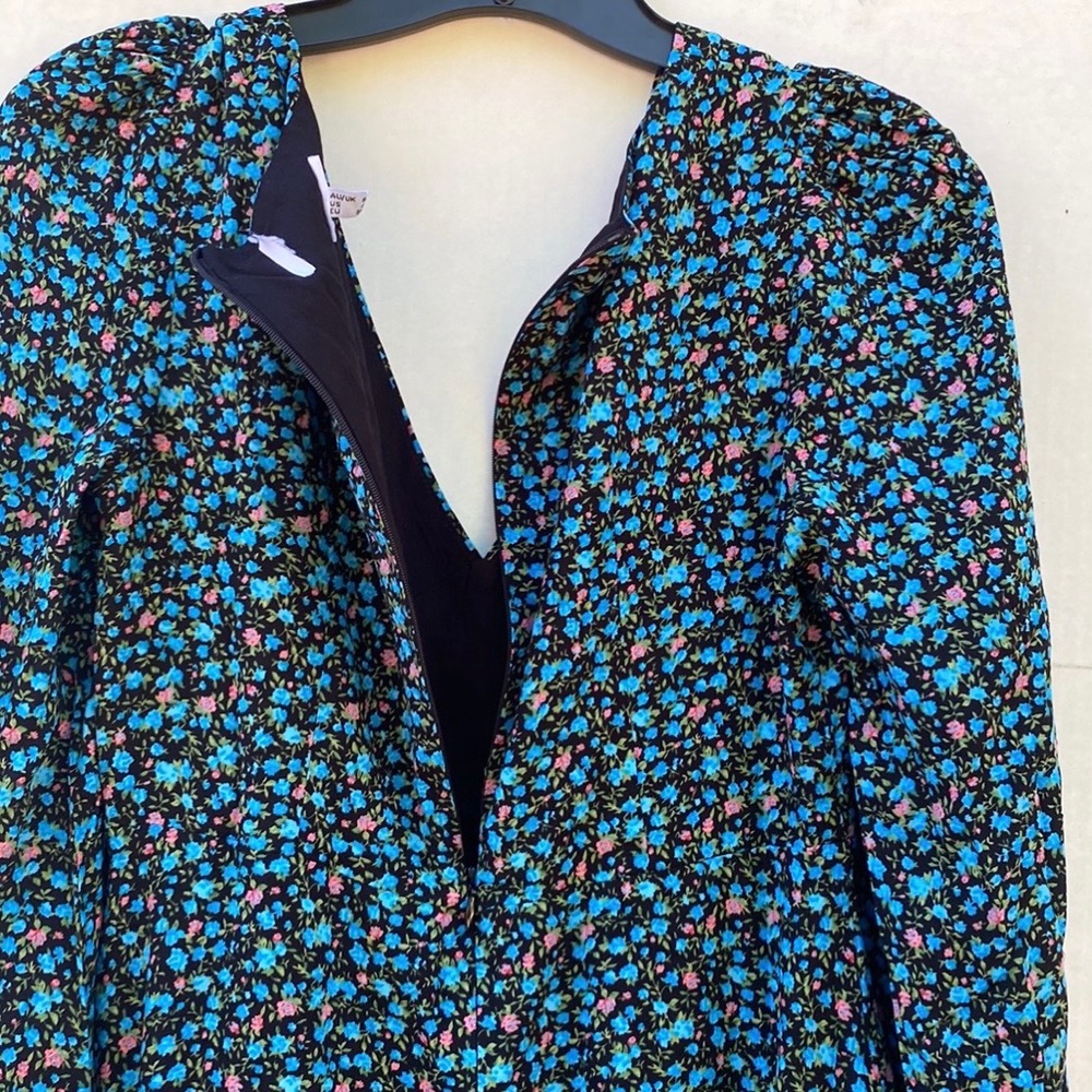 NWOT Princess Polly Womens size 4 Sting black balloon Sleeve floral Mini dress - Picture 5 of 8